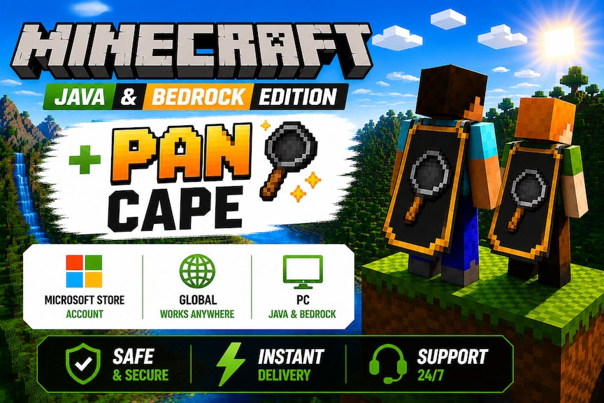 Minecraft: Java & Bedrock Edition  + Pan Cape (PC) - Microsoft Store Account - GLOBAL