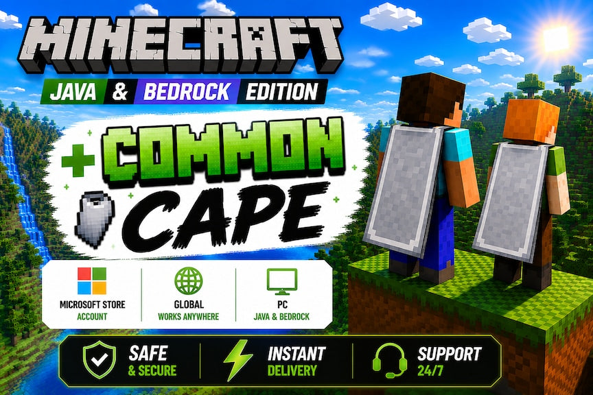 Minecraft: Java & Bedrock Edition  + Common Cape (PC) - Microsoft Store Account - GLOBAL