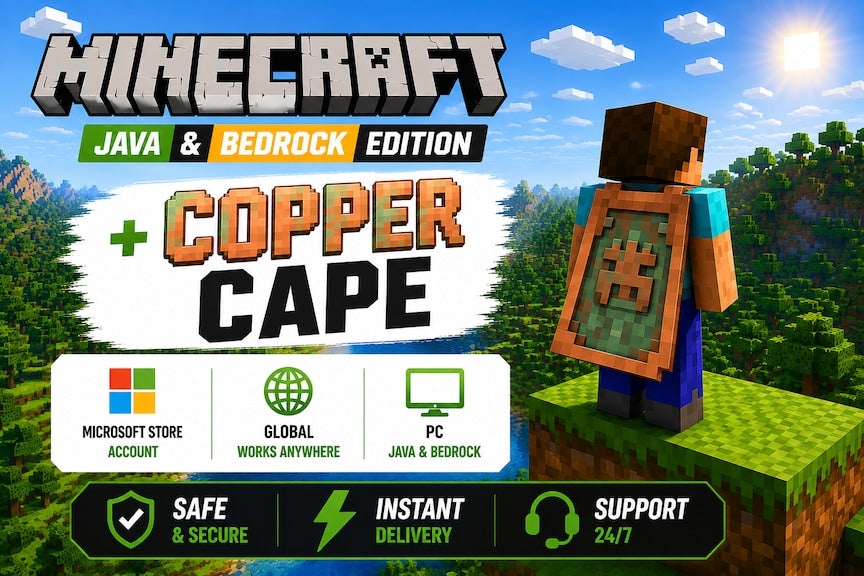 Minecraft: Java & Bedrock Edition  + Copper Cape (PC) - Microsoft Store Account - GLOBAL