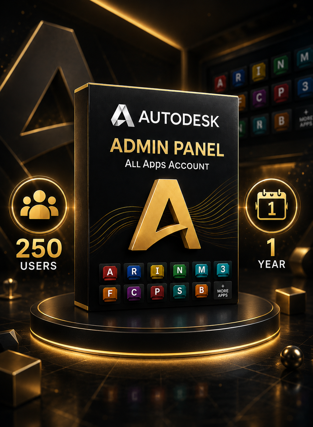 Autodesk All Apps Admin Panel 250 Users 1 Year - Autodesk Account - GLOBAL الصورة الرئيسية