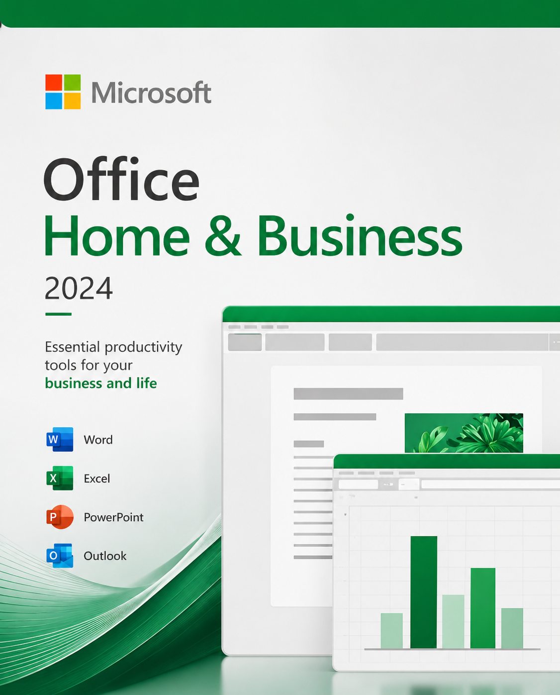 Microsoft Office 2024 | Home & Business (PC, Mac) - Microsoft Key - GLOBAL الصورة الرئيسية