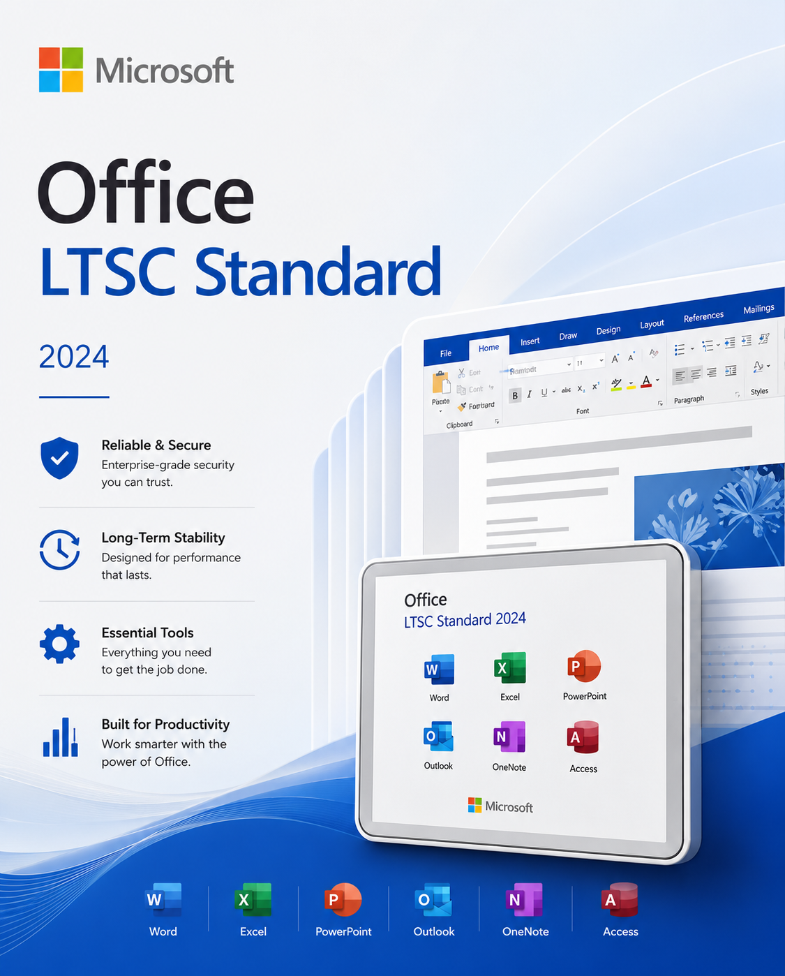 Microsoft Office 2024 | LTSC Standard (PC) - Microsoft Key - GLOBAL الصورة الرئيسية