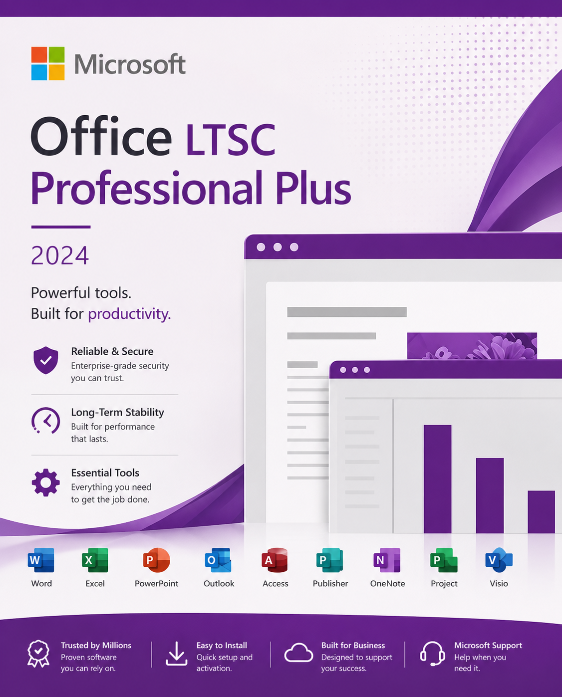 Microsoft Office 2024 | LTSC Professional Plus (PC) - Microsoft Key - GLOBAL الصورة الرئيسية